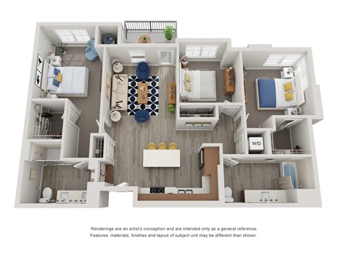 C1 - 3 Bed 2 Bath - 1342 sqft